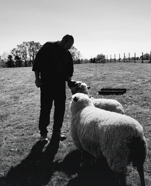 alexandre sourget avec des moutons